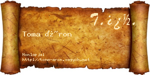 Toma Áron névjegykártya